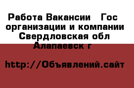 Работа Вакансии - Гос. организации и компании. Свердловская обл.,Алапаевск г.